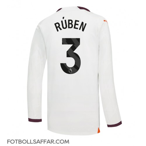 Manchester City Ruben Dias #3 Bortatröja 2023-24 Långärmad